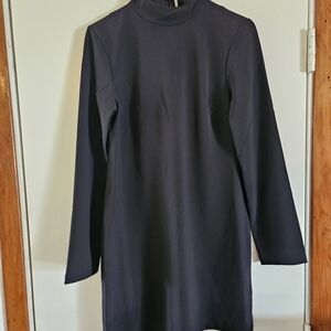 Calvin Klein Black Long-Sleeve Mock Neck Dress